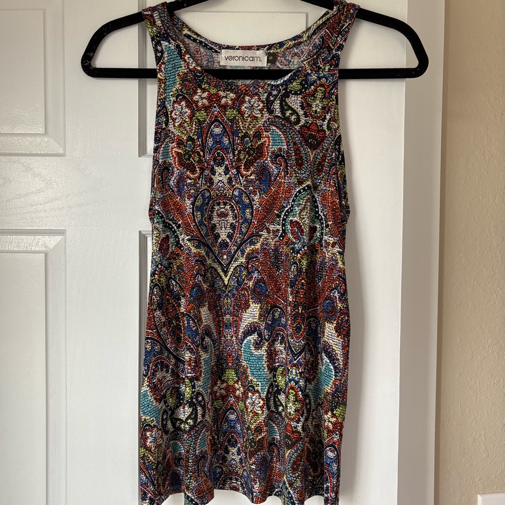 Colorful Paisley Sleeveless Top